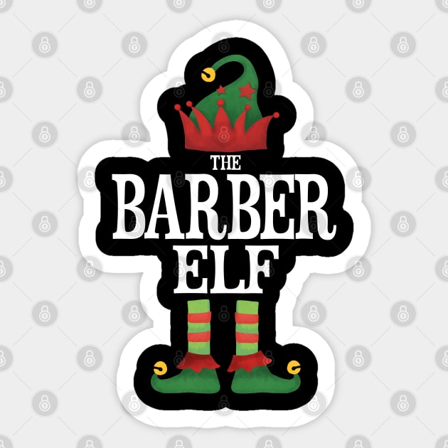 Barber Elf Matching Family Group Christmas Party Pajamas Sticker by uglygiftideas